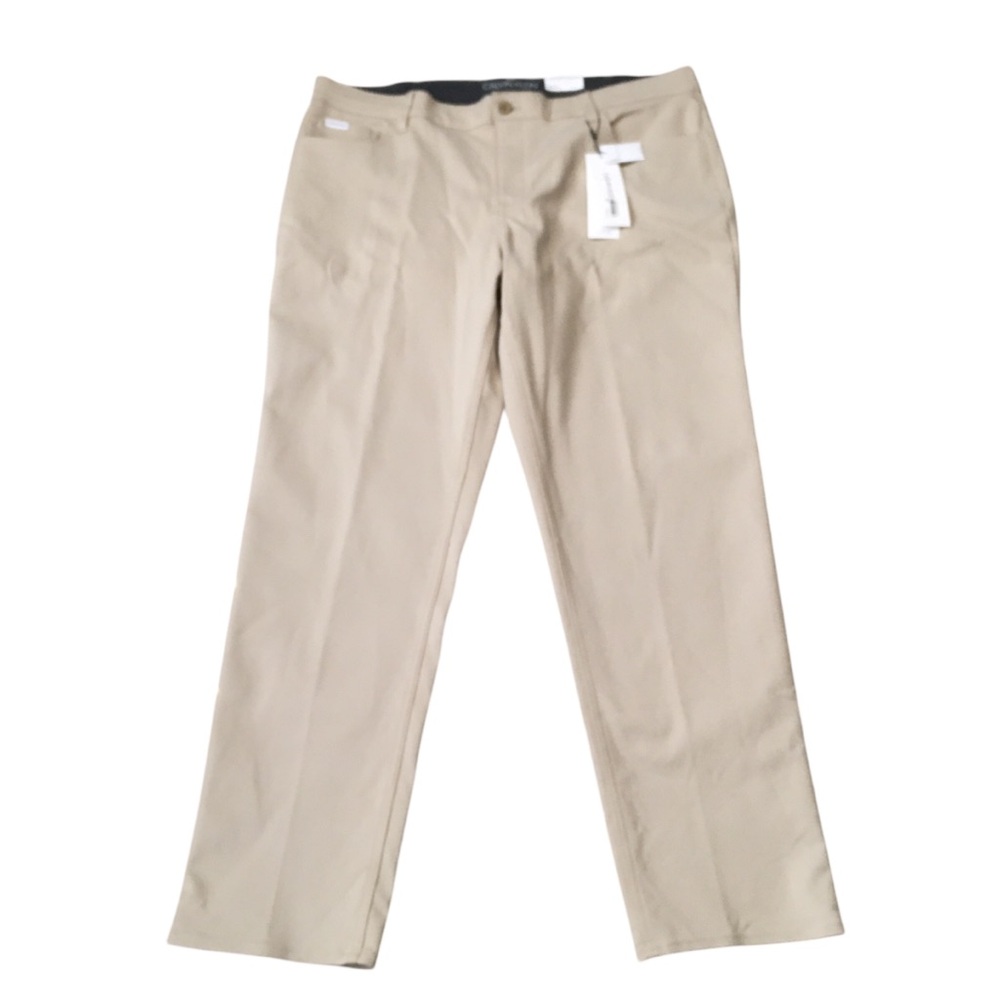 NWT Calvin Klein Slim Fit Tan Wrinkle Resistant Pants W40XL32